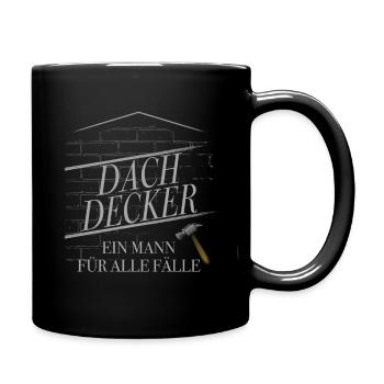 Zimmermann und Dachdecker lustige Sprüche - Tasse einfarbig - Schwarz - Rechts