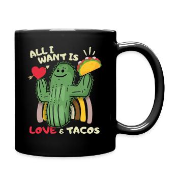 Tout ce que je veux, amour et tacos, tacos Mexique - Mug uni - noir - Droite
