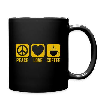 Friedensliebeskaffee - Tasse einfarbig - Schwarz - Rechts