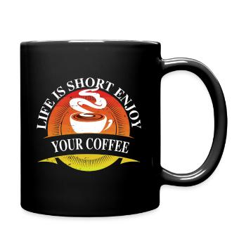 Life is short, enjoy your coffee - Full Colour Mug - black - Right