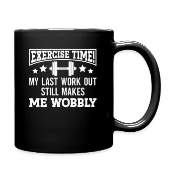Sore muscles Workout Wobbly Gym Body Builder - Full Colour Mug - black - Right