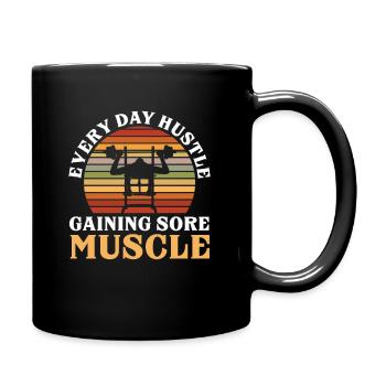 Muscles endoloris Hustle Body Builder Fitness Workout - Mug uni - noir - Droite