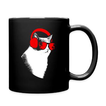 Katze Sonnenbrille Party Kätzchen Katzenliebe Katz - Tasse einfarbig - Schwarz - Rechts