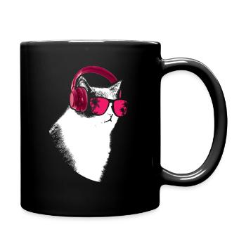 Katze Sonnenbrille Kätzchen Katzenliebe Katzenbesi - Tasse einfarbig - Schwarz - Rechts