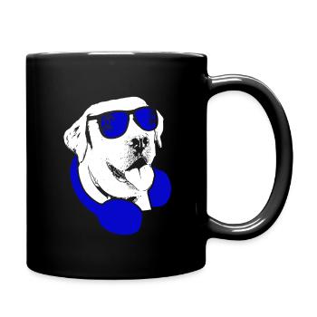 Hund Sonnenbrille Kopfhörer Party Hundeliebe Hunde - Tasse einfarbig - Schwarz - Rechts