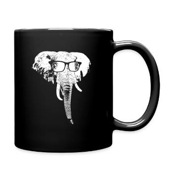 Elefant Sonnenbrille Elefantenliebe Tier Fan Elefa - Tasse einfarbig - Schwarz - Rechts