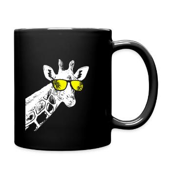 Giraffe Sonnenbrille Party Musik Giraffenliebe Gir - Tasse einfarbig - Schwarz - Rechts