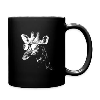 Giraffe Sonnenbrille Party Musik Giraffenliebe Gir - Tasse einfarbig - Schwarz - Rechts