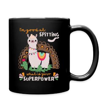 Lama-Llama, funny saying Spitting-Llama - Full Colour Mug - black - Right