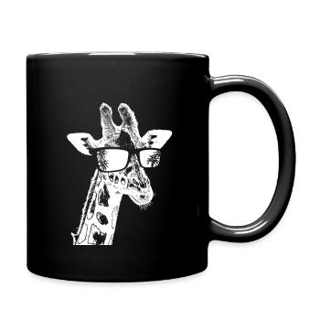 Giraffe Sonnenbrille Party Musik Giraffenliebe Gir - Tasse einfarbig - Schwarz - Rechts