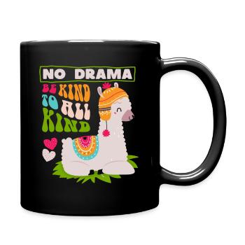 Lama-Llama, funny saying No drama - Full Colour Mug - black - Right