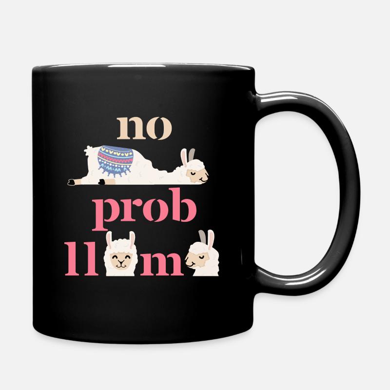 Lama-Llama, lustiger Spruch, no-probllama, pun - Tasse einfarbig - Schwarz