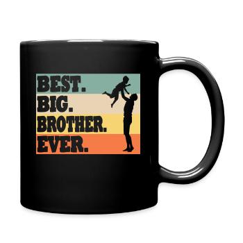 Großer Bruder Geschwister Familie - Tasse einfarbig - Schwarz - Rechts