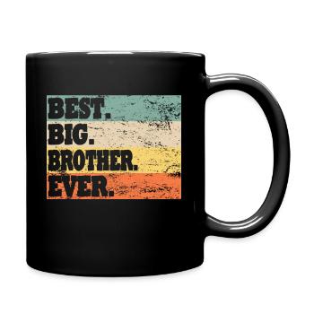 Großer Bruder Geschwister Familie - Tasse einfarbig - Schwarz - Rechts