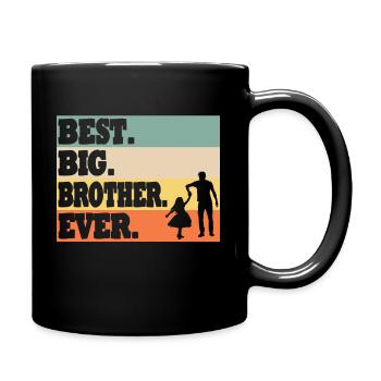 Großer Bruder Geschwister Familie - Tasse einfarbig - Schwarz - Rechts