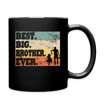 Großer Bruder Geschwister Familie - Tasse einfarbig - Schwarz - Rechts