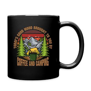 Bonne humeur apportée avec du café - Mug uni - noir - Droite