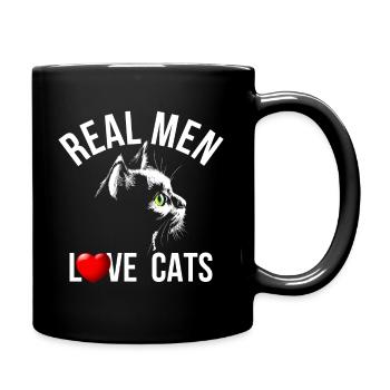 Real men love cats - Full Colour Mug - black - Right