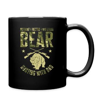 Hunting With Dad Bear Hunting Shooting Sport - Full Colour Mug - black - Right