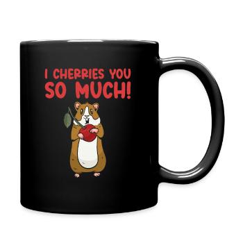 Mignon animal hamster cerise nourriture pour animaux de compagnie - Mug uni - noir - Droite