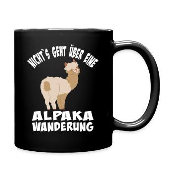 Alpaka Wanderung - Tasse einfarbig - Schwarz - Rechts