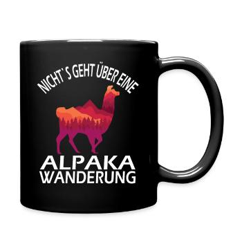 Alpaka und Lama Wanderung - Tasse einfarbig - Schwarz - Rechts