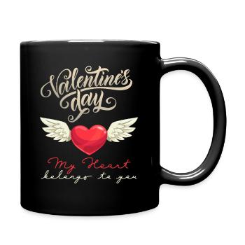 Saint-Valentin, Amour, Ailes de cœur Ailes d’ange - Mug uni - noir - Droite