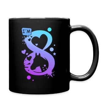 8. Geburtstag Mädchen Pferd 8 Jahre - Tasse einfarbig - Schwarz - Rechts