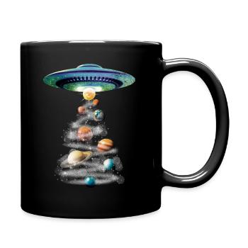 Alien UFO Aliens Außerirdischer - Tasse einfarbig - Schwarz - Rechts