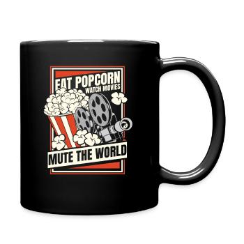 Popcorn Kino Snack Filmeabend - Tasse einfarbig - Schwarz - Rechts