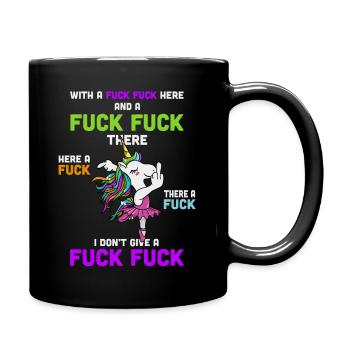 Unicorn funny joke cheeky saying sayings - Full Colour Mug - black - Right