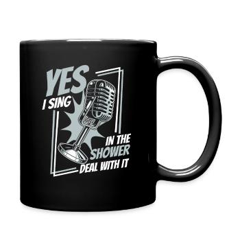 Vocal music singer singing - Full Colour Mug - black - Right