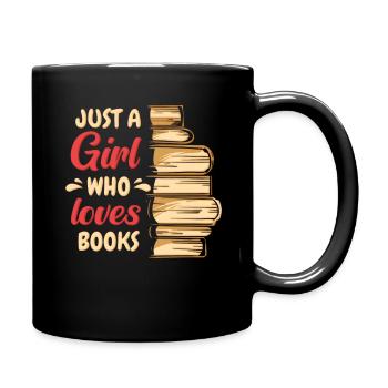 Bücher Buch lesen Bücherei Bibliothek Bücherwurm - Tasse einfarbig - Schwarz - Rechts