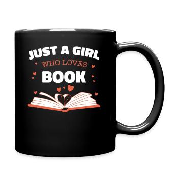Bücher Buch lesen Bücherei Bibliothek Bücherwurm - Tasse einfarbig - Schwarz - Rechts