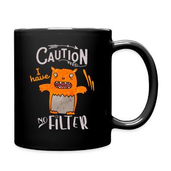 Sarcasm, funny saying with cat, hangover - Full Colour Mug - black - Right