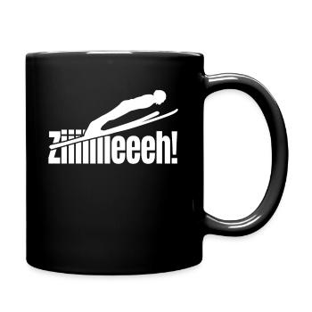 ZIEH Spruch Skispringer skispringen - Tasse einfarbig - Schwarz - Rechts