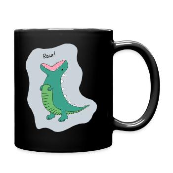 Dino Rawr - Tasse einfarbig - Schwarz - Rechts