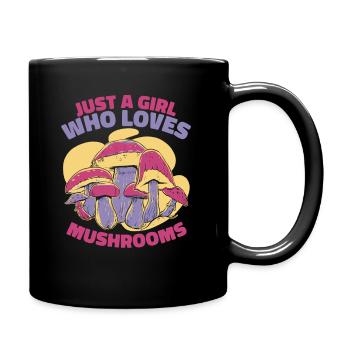 Pilz Pilze Funghi Champignon - Tasse einfarbig - Schwarz - Rechts