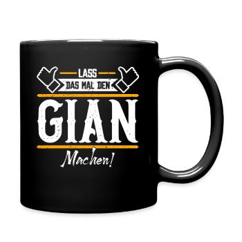 Gian Geschenkidee Geschenk Geburtstag - Tasse einfarbig - Schwarz - Rechts