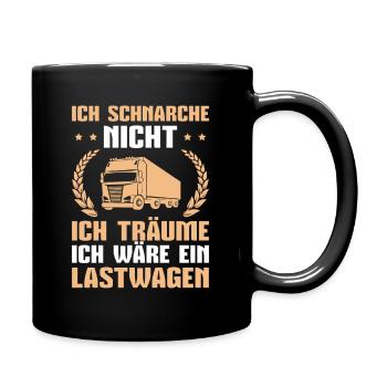 Lastwagen Fernfahrer LKW Fahrer - Tasse einfarbig - Schwarz - Rechts