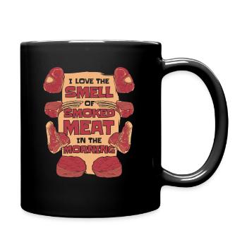 Fumer de la viande BBQ Grill Fumée de bœuf Fumeur - Mug uni - noir - Droite