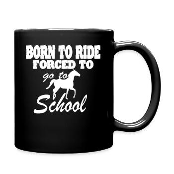 Pferd Reiten Reitverein Geschenkidee - Tasse einfarbig - Schwarz - Rechts