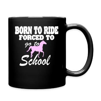 Pferd Reiten Reitverein Geschenkidee - Tasse einfarbig - Schwarz - Rechts