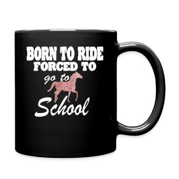 Pferd Reiten Reitverein Geschenkidee - Tasse einfarbig - Schwarz - Rechts