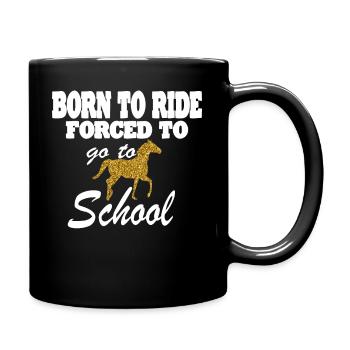 Pferd Reiten Reitverein Geschenkidee - Tasse einfarbig - Schwarz - Rechts