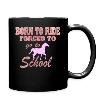 Pferd Reiten Reitverein Geschenkidee - Tasse einfarbig - Schwarz - Rechts
