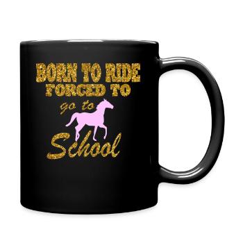 Pferd Reiten Reitverein Geschenkidee - Tasse einfarbig - Schwarz - Rechts