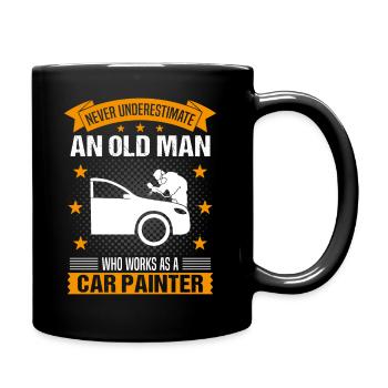 Lackierer Alter Mann Spruch Herren Geschenk - Tasse einfarbig - Schwarz - Rechts