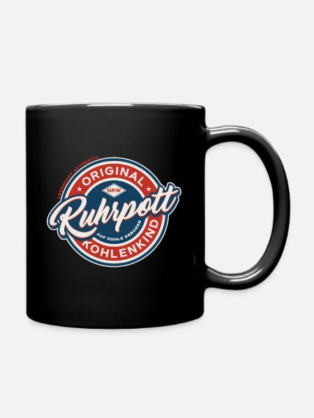 Auf Kohle geboren - Ruhrpott Ruhrgebiet - Tasse einfarbig - Schwarz