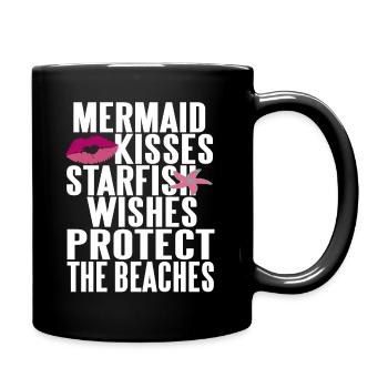 Mermaid Kisses Starfish souhaite protéger les plages - Mug uni - noir - Droite